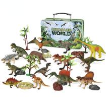 Conjunto de brinquedos de dinossauro Wokex, 16 unidades, modelo de dinossauro sólido de ferro