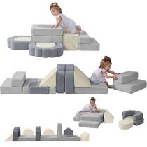 Conjunto de Brinquedos de Escalada em Espuma HAHASOLE 13 Peças, Playset Macio para Bebês e Crianças Pequenas