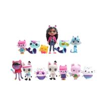 Conjunto De Brinquedos De Figuras De Anime Gabby Dollhouse Com 13 Peças, Carro, Gato, Abraço,
