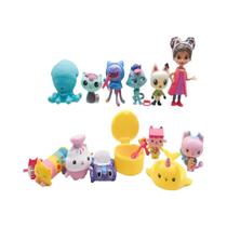 Conjunto De Brinquedos De Figuras De Anime Gato Sorridente 13 Peças PVC Gabby Dollhouse