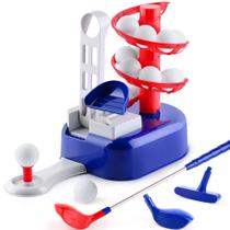 Conjunto de brinquedos de golfe iPlay iLearn com cabeça de taco esquerda e direita de 3 a 8 anos
