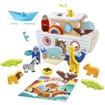 Conjunto de brinquedos de madeira bpmfkid Noah's Ark com brinquedos educativos 2-4 Y