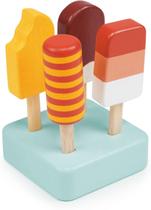 Conjunto de brinquedos de madeira Sunny Ice Lolly Stand da Mentari Toys 8x11x8cm