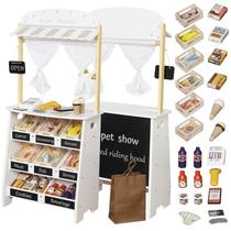 Conjunto de brinquedos de madeira Touch Us Kids para mercearia com caixa registradora