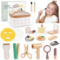 Conjunto de brinquedos de maquiagem Vanplay Wooden Pretend Play para menina