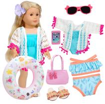 Conjunto de brinquedos de natação para American Girl Doll Lembani de 18 polegadas