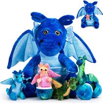 Conjunto de brinquedos de pelúcia Arrowbash Dragon com 4 bebês e 2 ovos para crianças
