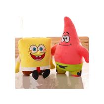 Conjunto de brinquedos de pelúcia Bob Esponja e Patrick Star 35 cm - 2 peças