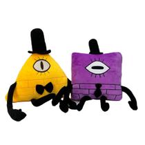 Conjunto de brinquedos de pelúcia Gravity Falls Square Bill, 28 cm, pacote com 2
