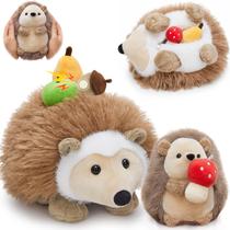 Conjunto de brinquedos de pelúcia Hedgehog MaoGolan 16" e 10" com 4 frutas magnéticas