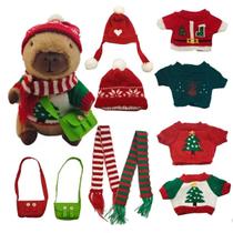 Conjunto de brinquedos de pelúcia Kireidane Capybara com 7 roupas e acessórios