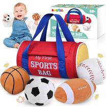 Conjunto de brinquedos de pelúcia KMUYSL My First Sports Bag 4 Sensory Balls 0-12M