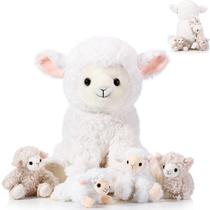 Conjunto de brinquedos de pelúcia Lenwen Lamb com 4 bebês de pelúcia de 35 cm