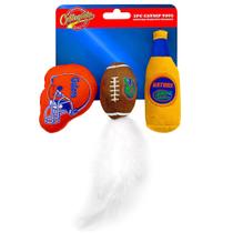 Conjunto de brinquedos de pelúcia para gatos NCAA Florida Gators, 3 peças com erva-dos-gatos