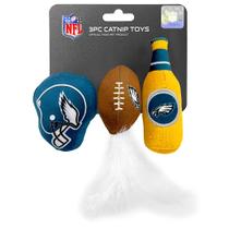 Conjunto de brinquedos de pelúcia para gatos NFL Philadelphia Eagles com Catnip Conjunto de brinquedos de pelúcia para gatos NFL Philadelphia Eagles com Catnip
