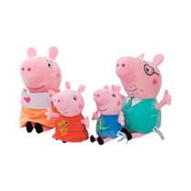 Conjunto De Brinquedos De Pelúcia Peppa Pig 4 Peças Família George Dinossauro Urso De Pelúcia