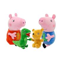 Conjunto De Brinquedos De Pelúcia Peppa Pig 4 Peças Família George Dinossauro Urso De Pelúcia