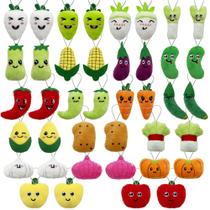 Conjunto de brinquedos de pelúcia XIPEGPA Mini Vegetable Food 40 unidades com chaveiro