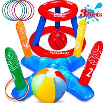 Conjunto de brinquedos de piscina 90shine Floating Basketball Hoop Inflable Ring Toss Beach Ball Conjunto de brinquedos de piscina 90shine Floating Basketball Hoop Inflable Ring Toss Beach Ball