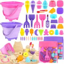 Conjunto de brinquedos de praia Dreamon, balde de areia dobrável com moldes para crianças