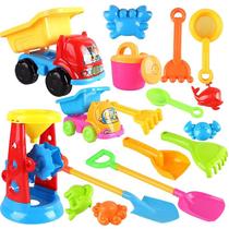 Conjunto de brinquedos de praia para crianças, 17 peças de brinquedos Sandbox Toys Truck Sand Toys