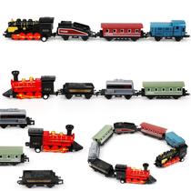 Conjunto de brinquedos de trem Hanaive 2 Alloy Steam Locomotives Pull Back