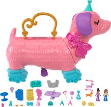 Conjunto de brinquedos de viagem Polly Pocket 2 em 1 com 2 bonecas Puppy Party Conjunto de brinquedos de viagem Polly Pocket 2 em 1 com 2 bonecas Puppy Party
