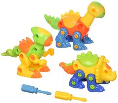 Conjunto de brinquedos Dimple Dinosaur Take Apart STEM 106 peças para crianças x3