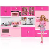 Conjunto de brinquedos Doll Kitchen Liberty Imports My Modern Mini com boneca Conjunto de brinquedos Doll Kitchen Liberty Imports My Modern Mini com boneca