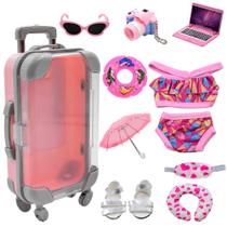 Conjunto de brinquedos Doll Travel Suitcase Acelane American Girl 18"