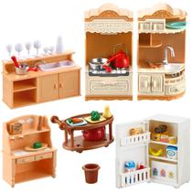 Conjunto de brinquedos Dollhouse Kitchen de 43 peças Chivao Mini Furniture Conjunto de brinquedos Dollhouse Kitchen de 43 peças Chivao Mini Furniture