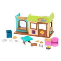 Conjunto de brinquedos Dollhouse Li'l Woodzeez Post' n Pizza Shop 18 unidades