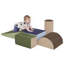 Conjunto de brinquedos ECR4Kids SoftZone Climb and Crawl de 5 peças Earthtone