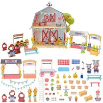 Conjunto de brinquedos em miniatura para casa de bonecas Honey Bee Acres Harvest Festival
