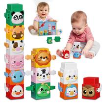 Conjunto de brinquedos empilháveis BLNOS 12 unidades para crianças de 1 a 4 anos Conjunto de brinquedos empilháveis BLNOS 12 unidades para crianças de 1 a 4 anos