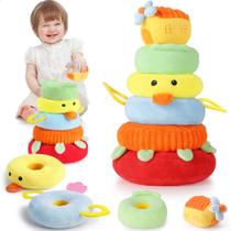 Conjunto de Brinquedos Empilháveis de Pelúcia iPlay iLearn para Bebês - Com Patinho