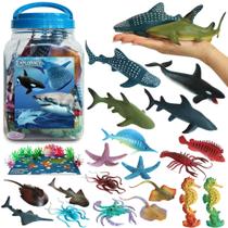 Conjunto de Brinquedos EXPLORACY 20 Peças Animais Marinhos Realistas Conjunto de Brinquedos EXPLORACY 20 Peças Animais Marinhos Realistas