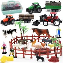 Conjunto de brinquedos Farm Animals Figures WODMAZ, 40 unidades com trator 3+