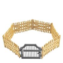 Conjunto de brinquedos Farm Fence, pátio realista em miniatura de PVC com portão