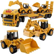 Conjunto de Brinquedos FEIDAMA 3 em 1 Escavadeira, Bulldozer e Caminhão com Som e Luz Conjunto de Brinquedos FEIDAMA 3 em 1 Escavadeira, Bulldozer e Caminhão com Som e Luz
