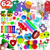 Conjunto de brinquedos Fidget TWCare, pacote com 62 presentes sensoriais para festas para crianças e adultos