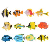 Conjunto de brinquedos Fish Model, 12 peças, vida criativa simulada para crianças