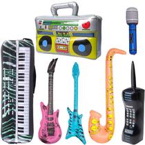 Conjunto de brinquedos infláveis Rock Star WedFeir com 7 adereços para festa Conjunto de brinquedos infláveis Rock Star WedFeir com 7 adereços para festa