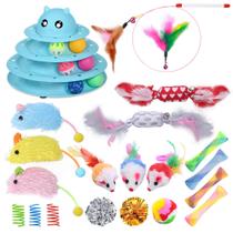 Conjunto de brinquedos interativos para gatos UPSKY de 24 peças para animais de estimação