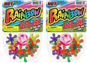 Conjunto de brinquedos JA-RU Rainbow Big Jax, pacote com 2, plástico neon Conjunto de brinquedos JA-RU Rainbow Big Jax, pacote com 2, plástico neon