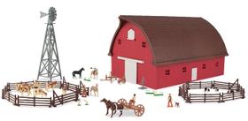 Conjunto de Brinquedos John Deere Round Barn - Escala 1/64 com 73 Acessórios