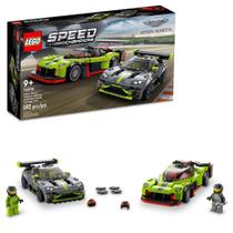 Conjunto de brinquedos LEGO Speed Champions Aston Martin Valkyrie AMR Pro e Vantage GT3 com 2 modelos colecionáveis 76910