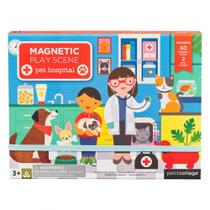 Conjunto de brinquedos magnético Petit Collage Pet Hospital Scene com 50 unidades