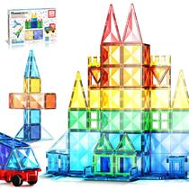 Conjunto de brinquedos magnéticos para construção de blocos de construção PicassoTiles 63P Conjunto de brinquedos magnéticos para construção de blocos de construção PicassoTiles 63P