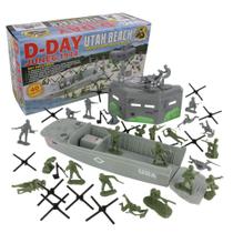 Conjunto de brinquedos masculino Plastic Army BMC WW2 D-Day Utah Beach 40 unidades